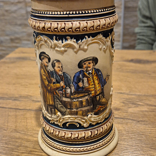 Steingut bierkrug mit - steingut,