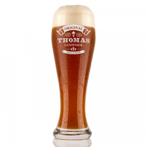 Weizenbierglas mit gravur - weizenbierglas,